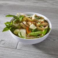136. Pho Chay · Tofu, vegetables, rice noodle soup with veggie broth.