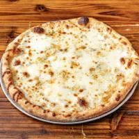 4 Formaggi Pizza · Mozzarella, ricotta, Pecorino, and Gorgonzola cheeses.