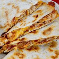 BBQ Quesadilla · Piping hot quesadilla filled with BBQ chicken and cheese. Served with salsa and sour cream.