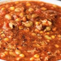 Brunswick Stew · Comes with tomato based stew with vegetables and barbecue.