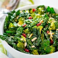 Broccoli & Kale Salad · Shredded broccoli, kale, radicchio, dried cherries, and blueberries with crispy sunflower se...
