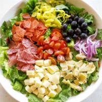 Antipasto Salad · Chopped ham, salami, provolone, and mixed tossed salad.