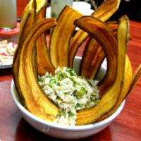 Crab Guacamole · Blue crab meat, avocado, grilled golden
pineapple, roasted jalapeños, fresh lime juice,
extr...