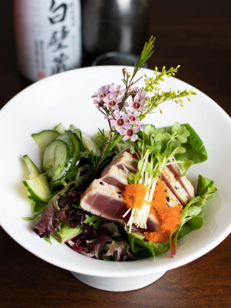Ahi Tuna Salad · Seared tuna and mixed greens.
