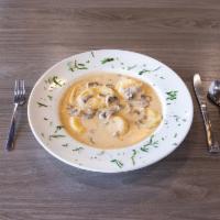 Ravioli · Choice of cheese, mushroom, or spinach and cheese with yout choice of sauce.
