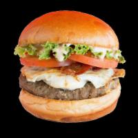 E.T. Burger · Egg, bacon, grilled onions, secret sauce, lettuce, and tomato.