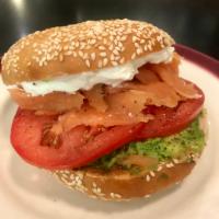 The Lox · Cured salmon on fresh toasted bagel or toasted multigrain toast with cream cheese, tomato an...