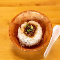 Chili Garlic Rice (side) · Steamed White Rice with Housemade Chili Garlic Sauce topped with Green Onions