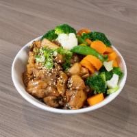 Small Bowl - Teriyaki Chicken Bowl* · Our signature grilled teriyaki chicken served with white rice and steamed vegetables
