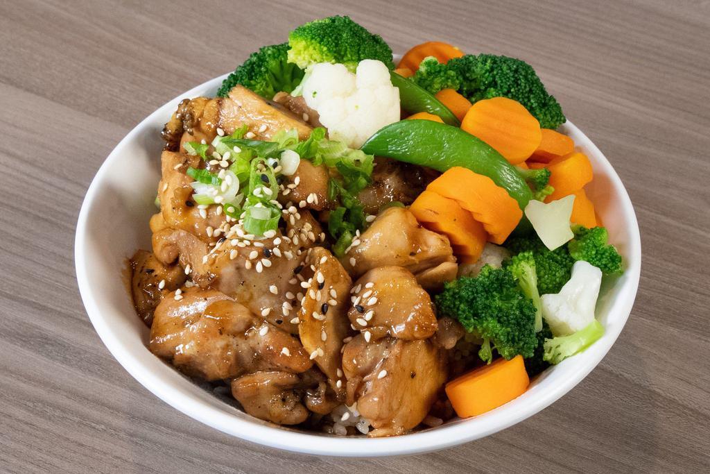 Large Bowl - Teriyaki Chicken Bowl* · Our signature grilled teriyaki chicken served with white rice and steamed vegetables