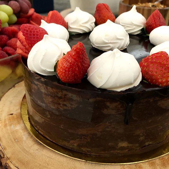 chocoalte Ganach cake · 9 inch cake , three layer of moist homemade chocolate cake with homemade ganache between layers .