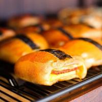 Portuguese Sausage Musubi · Breakfast in a roll ! Portuguess sausage with egg 