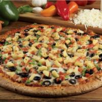 Veggie Pizza · Mushroom, onion, olive, bell pepper, tomato and pineapple.