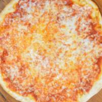 Plain Pizza · Tomato sauce, mozzarella, Romano and oregano.