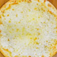 White Pizza · Olive oil, garlic, mozzarella and Romano.