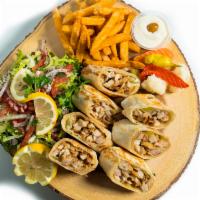Chicken shawarma · 100% halal marinated chicken with garlic sauce & cucumber pickles served with your choice of...