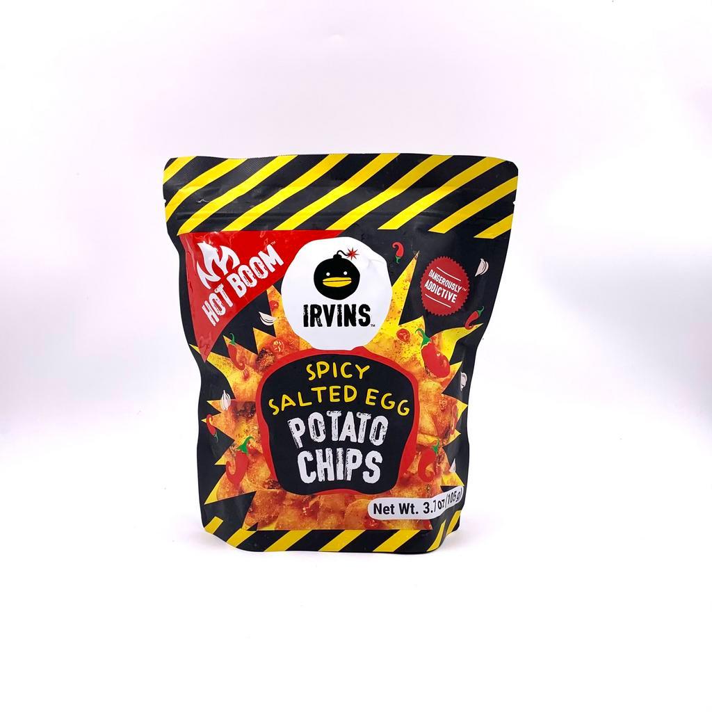 Irvins Spicy Salted Egg Potato Chips · Spicy - Eat it just by itself or as a side dish.  It's so good you would want to share the goodness of this snack with your friends and family.  