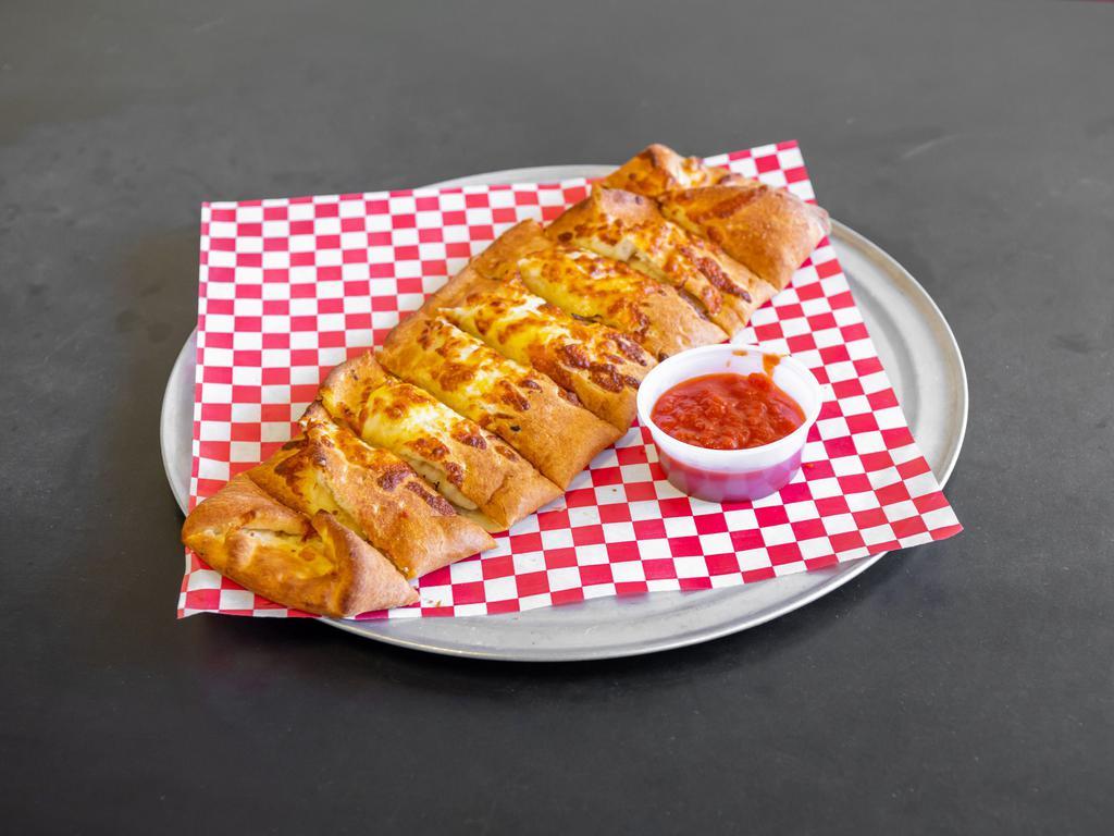 Garlic and Parmesan Stix · Freshly baked bread sticks with hot garlic butter and Parmesan cheese. Served with pizza sauce.