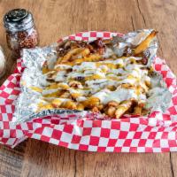 Bacon Ranch Fries · Bacon and cheddar cheese, served with side of our housemade ranch dressing.