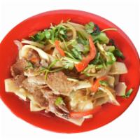 42. Stir Fried Beef Noodle · Fried in a small amount of very hot oil while being stirred or tossed