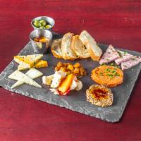 Artisan Cheese ＆ Charcuterie · House-made pate ＆ sausage, fruit jam, mustard, house pickles, rustic crostini