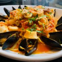 Seafood Linguini · Mixed Seafood with Pasta in Marinara Sauce