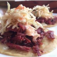 Pico Pastrami Taco · Habanero jack cheese, house slaw, chipotle aioli.