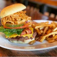 House Blend Beef Burger · 7 oz. patty, house burger sauce, lettuce, tomato, red onion - served with hand-cut chili sea...