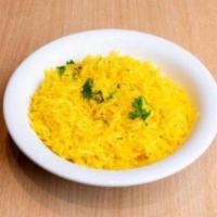 Side Rice · Basmati Rice with special seasoning and turmeric.