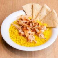 Kids Bowl · Includes, Rice, Choice of Kids portion meat, Sauce, and Kids Portion Pita Bread. 