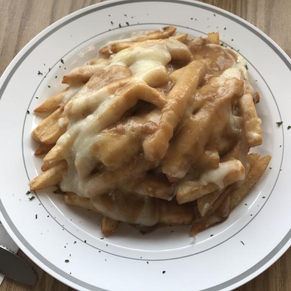 Disco Fries · Served with brown gravy and melted mozzarella cheese on top.