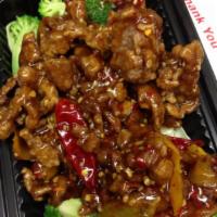12. Crispy Sesame Beef · Served in a sweet sauce served with sesame seeds. Hot and spicy.
