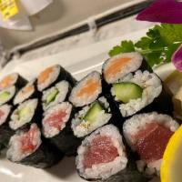 L1. Maki-Mono Lunch Special · 18 pieces. Cucumber, tuna, and salmon maki.
