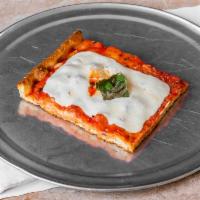 Grandma Pizza · Large. Tomato sauce, basil, mozzarella, Parmesan cheese, and olive oil.
