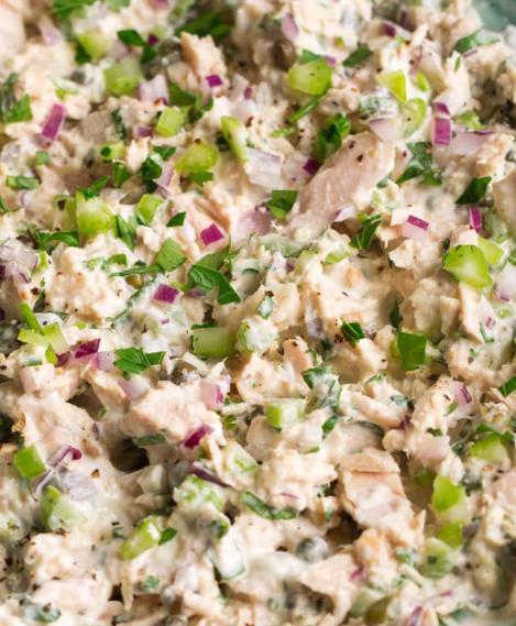 Albacore Tuna Salad  · Cold salad with shredded tuna.