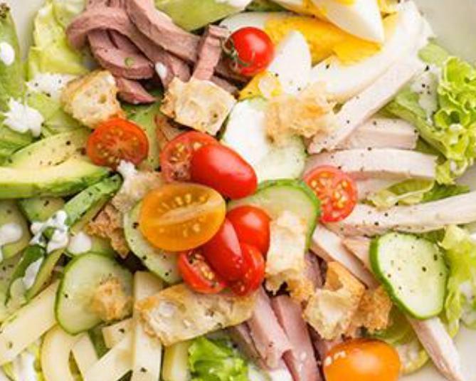 Chef Salad  · Lettuce, meat, eggs, and vegetables.