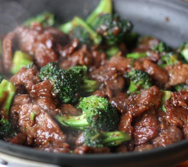 77. Beef with Broccoli · Stir fried tender beef and fresh broccoli in a ginger soy sauce.