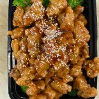 S-1. Sesame Chicken · Chunks of boneless chicken marinated and fried until crispy in a tangy sauce, sesame seeds o...