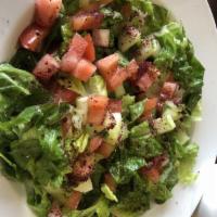 Salad · Lettuce, tomato, green pepper, onion and cucumber.