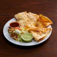 Quesadilla with Meat · Includes Monterey Jack and cheddar cheese, choice of meat in a flour tortilla.  Anything els...