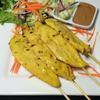 11 - Chicken Satay.. · Chicken marinated in coconut milk and Thai herbs skewered and grilled, served with peanut sa...