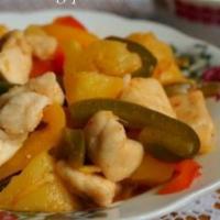 51 - Spicy Pineapple.. · Spicy. Stir-fried pineapples with bell peppers and onions.