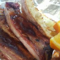 Kid's 3 Rib · Served with a slice of rustic garlic bread and french fries or fruit.