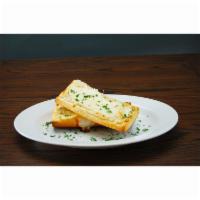 Garlic Bread with Cheese · Topped with melted mozzarella.