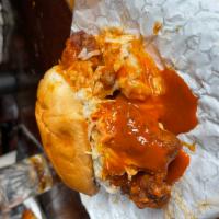 DEVOUR BUFFALO  · Buttermilk fried chicken dip it in a buffalo hot sauce topped with coleslaw