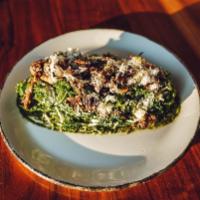 Kale Salad  · Kale salad, maitake mushrooms, parmesan cheese, miso dressing.   