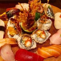 King Sushi Platter · 12 pcs chef's special sushi and Shrimp Tempura roll.