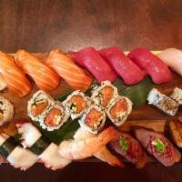 Queen Sushi Platter · For two-person. An assortment of 20 pieces sushi with shrimp tempura roll and 1 classic roll...
