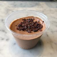 Cacao Chia Pudding (GF) · Almond milk, chia seeds, date paste, cacao, vanilla, sea salt. Gluten-free.
