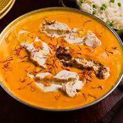 Murgh Korma Zafrani · Spring chicken saffron, creamy nut sauce.